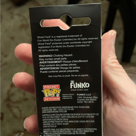 Funko Toys Funko Pop Scream Ghostface Keychain Black White Faced